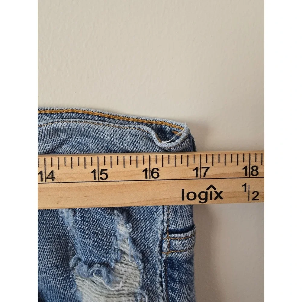 AGOLDE Straight Leg Jeans Nico Light Wash Button Fly Distressed Size 31